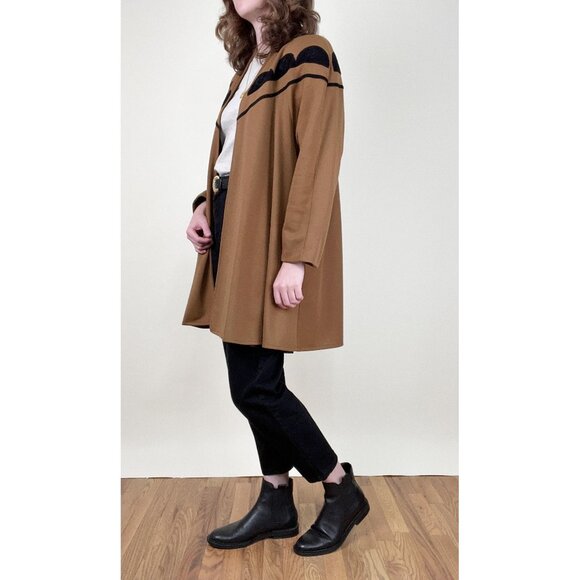 Vintage Wool Oversized Jacket Coat Tench Peacoat Preppy Eclectic Grandma 80s 90s - Picture 3 of 11